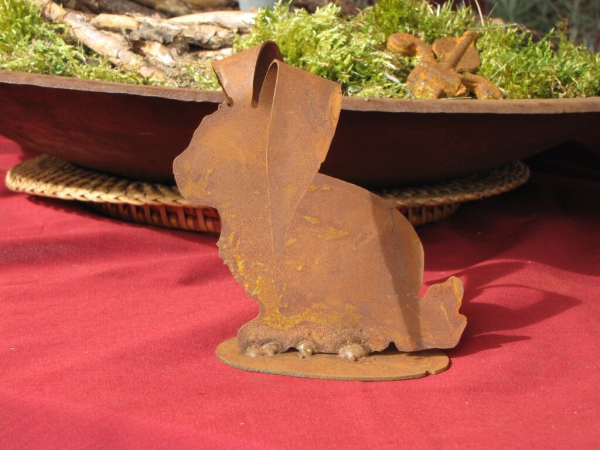 Edelrost Hase mit Schlappohren, klein