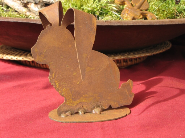 Edelrost Hase mit Schlappohren, klein