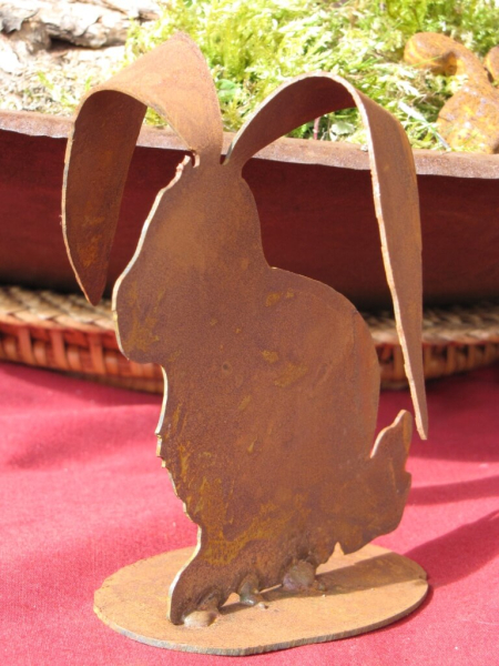 Edelrost Hase mit Schlappohren, klein
