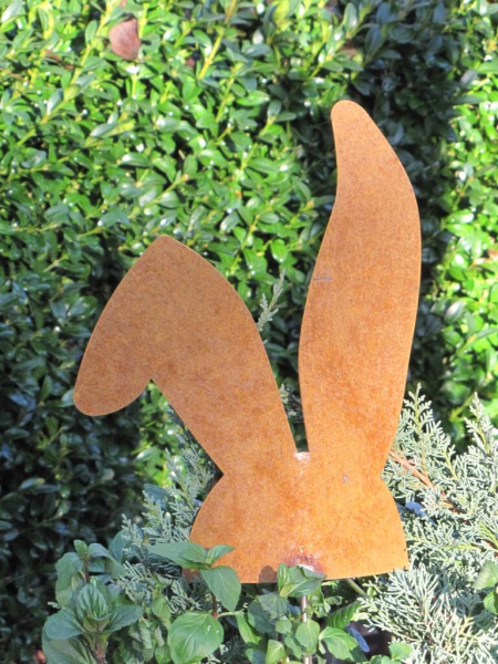 Edelrost Hasenohren zum Stecken 26 cm