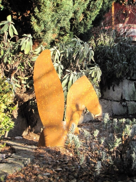 Edelrost Hasenohren zum Stellen 48 cm