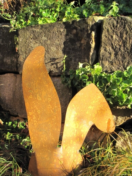 Edelrost Hasenohren zum Stellen 48 cm