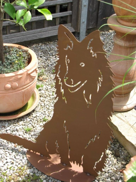 Edelrost Dekofigur Hund Lassie