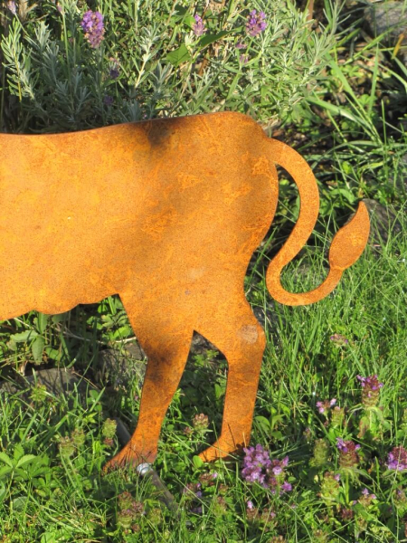 Edelrost Kalb auf Querstange