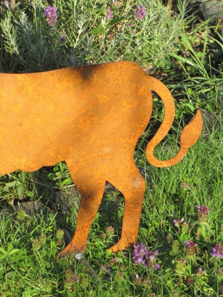 Edelrost Kalb auf Querstange