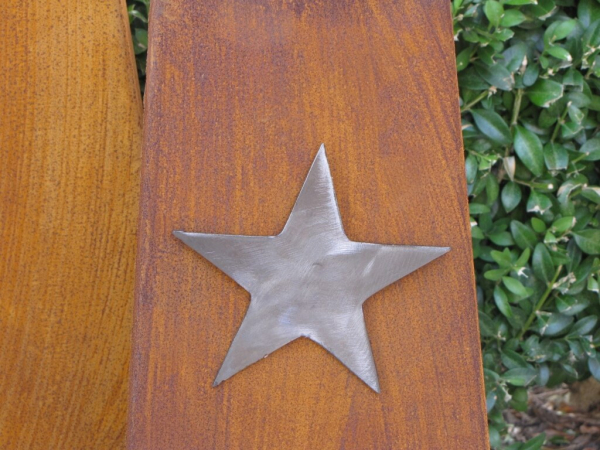 Edelrost Kerze mit Edelstahl Stern