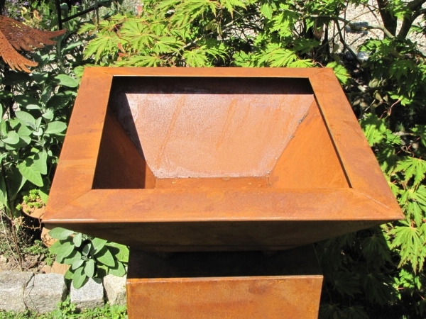 Edelrost Pflanzschale quadratisch 45 cm