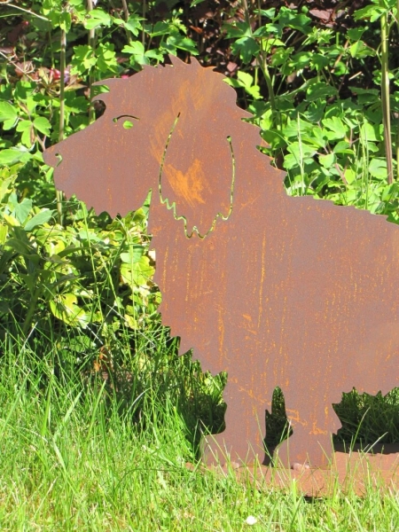 Edelrost Gartenfigur Rauhhaardackel Bastian