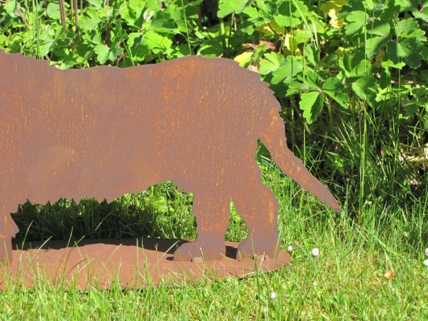 Edelrost Gartenfigur Rauhhaardackel Bastian
