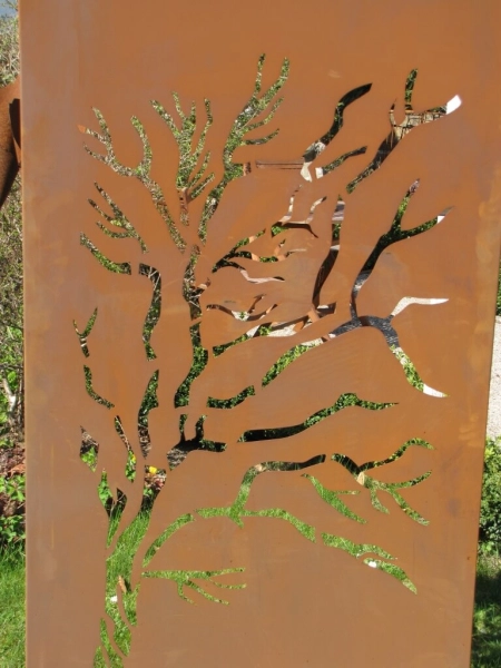 Edelrost Sichtschutzwand Weide