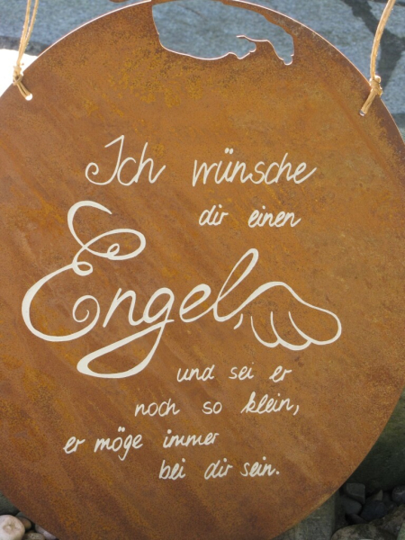 Edelrost Gedichttafel Engel Amore