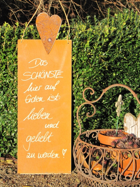 Edelrost Schild mit Herz Das Schönste auf Erden