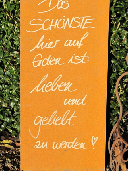 Edelrost Schild mit Herz Das Schönste auf Erden