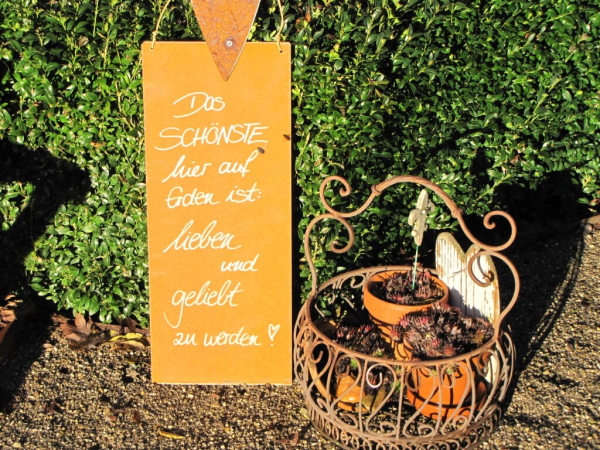 Edelrost Schild mit Herz Das Schönste auf Erden