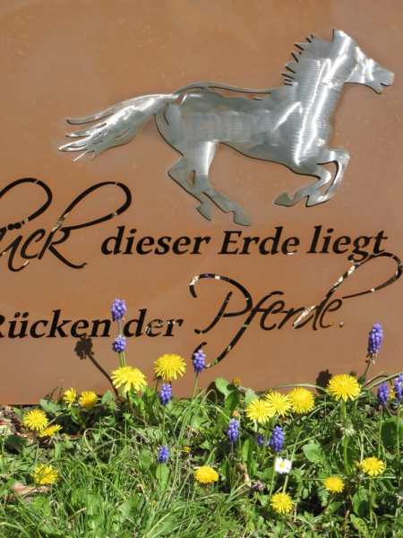 Edelrost Gedichttafel Pferdeglück