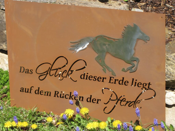 Edelrost Gedichttafel Pferdeglück