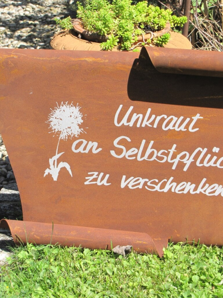 Edelrost Spruchrolle Unkraut