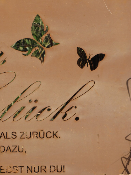 Edelrost Gedichttafel oder Spruchschild Glaube an Wunder...