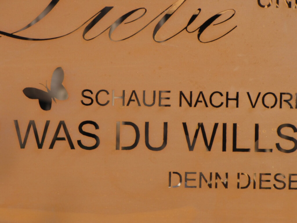 Edelrost Gedichttafel oder Spruchschild Glaube an Wunder...