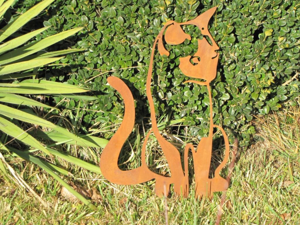 Edelrost Wandbild Katze