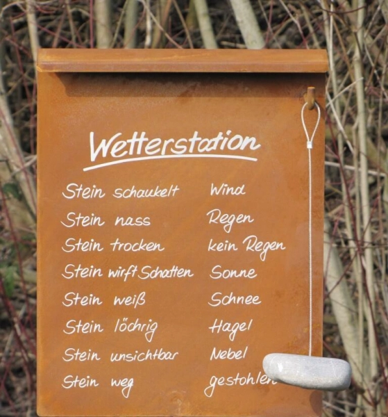 Edelrost Wetterstation zum Hängen