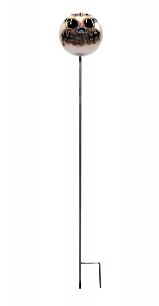 Edelstahl Gartenstecker Feuerfratze grinsend