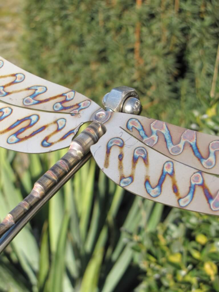Edelstahl Gartenstecker Libelle 150 cm