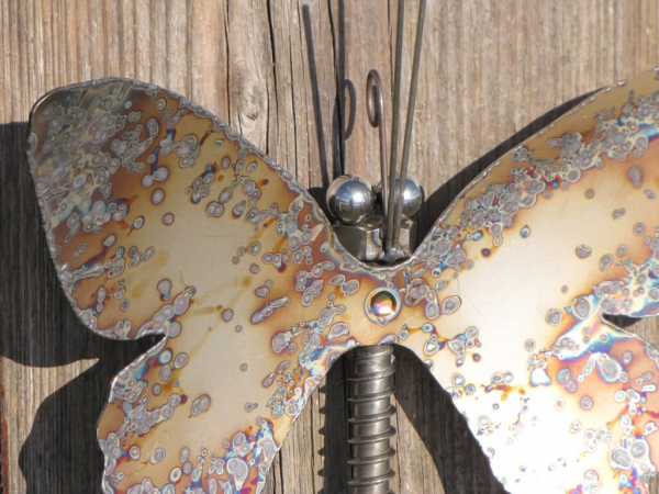 Edelstahl Schmetterling zum Hängen, 22 cm