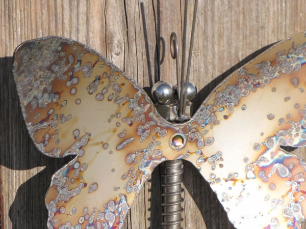 Edelstahl Schmetterling zum Hängen, 22 cm