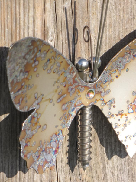 Edelstahl Schmetterling zum Hängen, 22 cm
