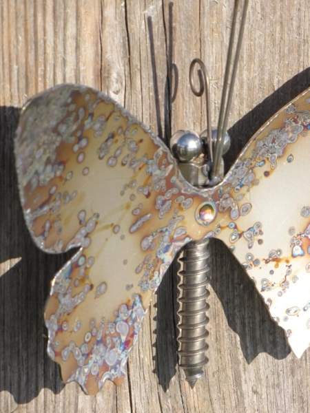Edelstahl Schmetterling zum Hängen, 22 cm