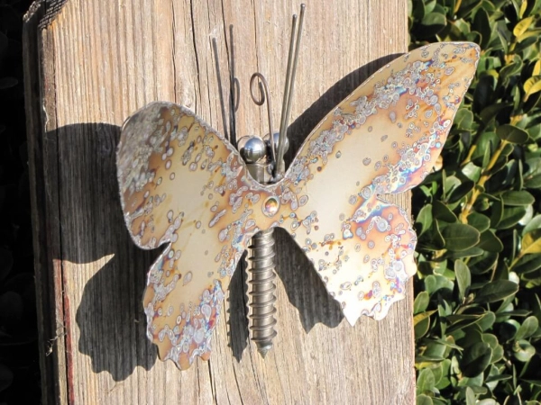 Edelstahl Schmetterling zum Hängen, 22 cm