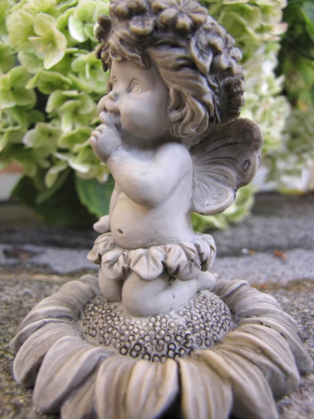 Elfenpaar Lalula auf Blume aus Resin