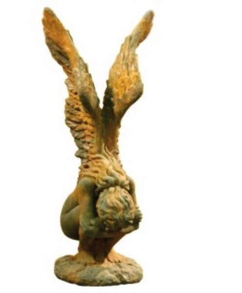 hockende Engelsfrau Rachel aus Steinguss, 70 cm