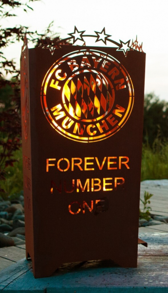 FC Bayern Edelrost Feuerkorb Forever Number One