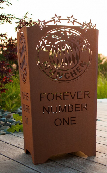 FC Bayern Edelrost Feuerkorb Forever Number One