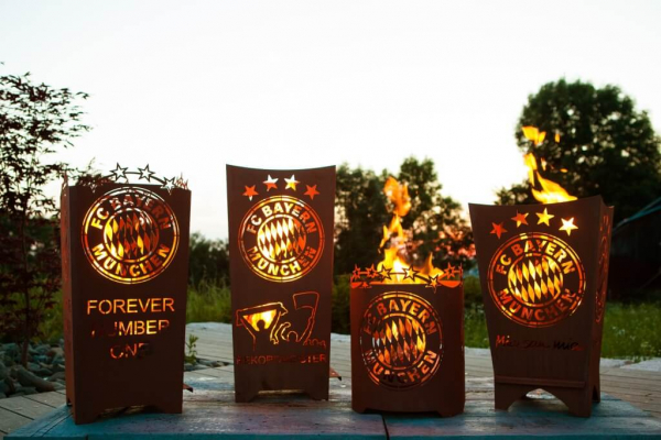 FC Bayern Edelrost Feuerkorb Forever Number One