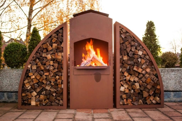 Grill Meridian inkl. Grillrost und zwei Holzregalen