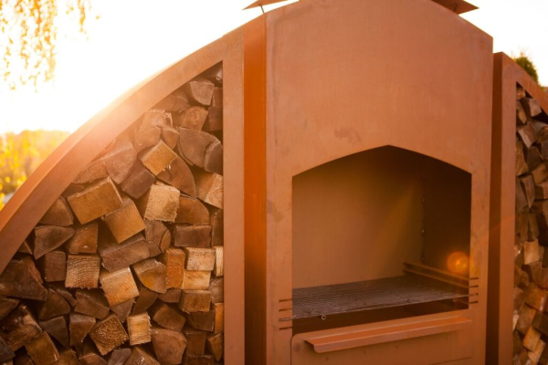 Grill Meridian inkl. Grillrost und zwei Holzregalen