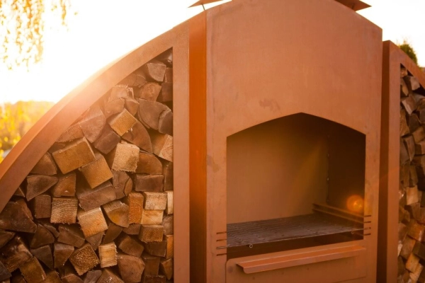 Grill Meridian inkl. Grillrost und zwei Holzregalen