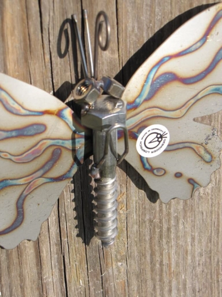 Edelstahl Schmetterling zum Hängen, 22 cm