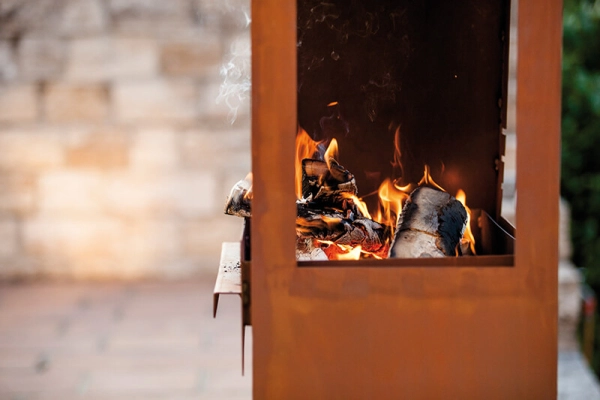 Kaminofen Barbeque aus Edelrost