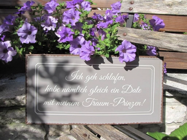 Shabby Chic Metallspruchschild Traumprinz