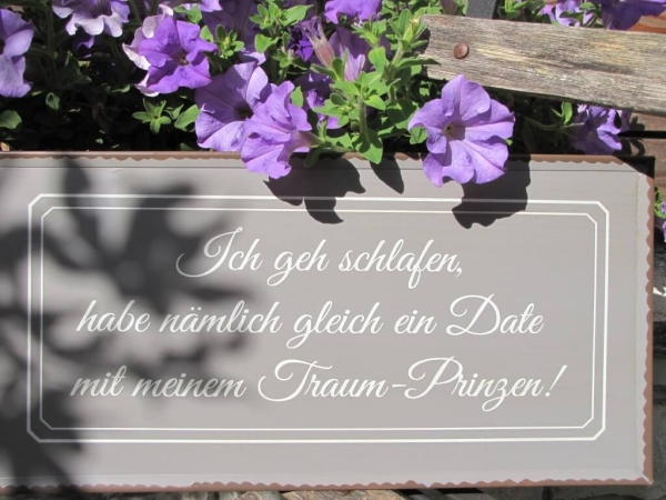 Shabby Chic Metallspruchschild Traumprinz