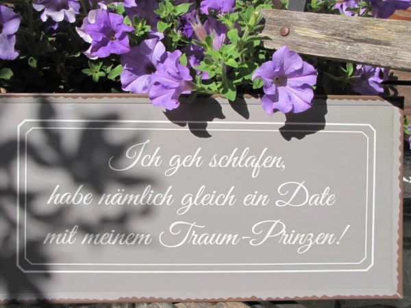 Shabby Chic Metallspruchschild Traumprinz