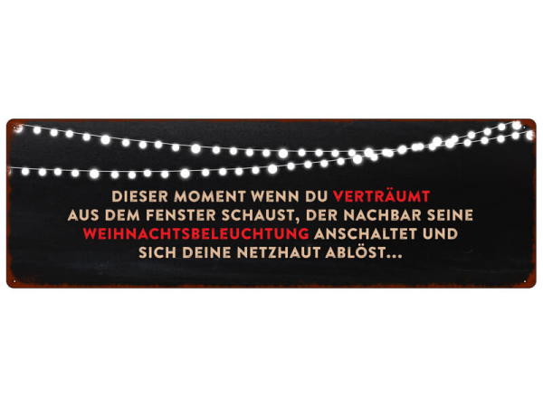 Shabby Chic Metallspruchschild Weihnachtsbeleuchtung