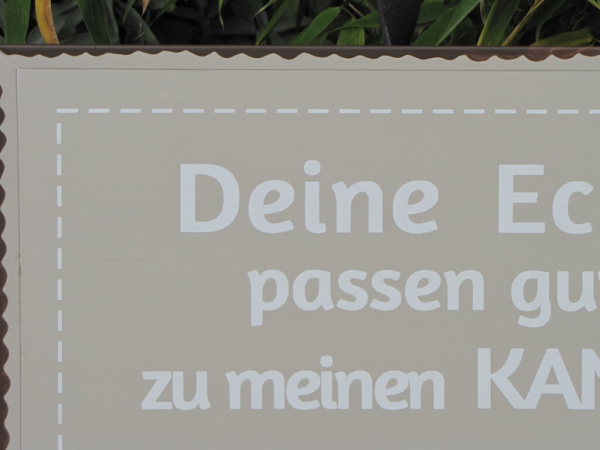 Shabby Chic Metallspruchschild "Ecken und Kanten"