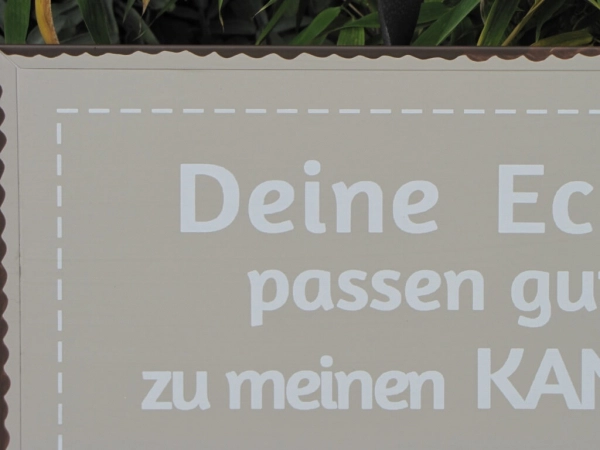 Shabby Chic Metallspruchschild Ecken und Kanten