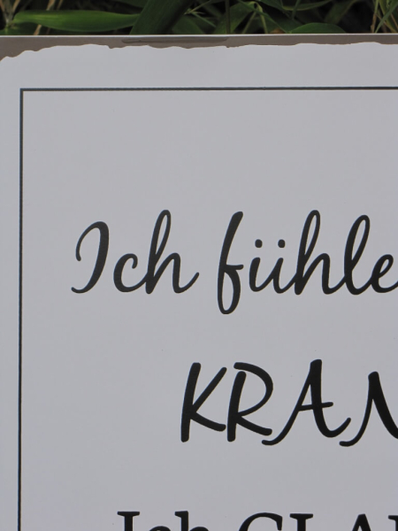 Shabby Chic Metallspruchschild "Ich habe Montag"