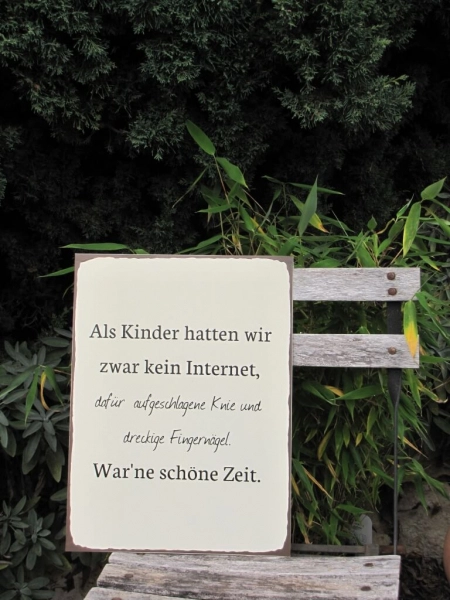 Shabby Chic Metallspruchschild Kinder Internet